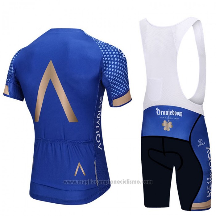 2018 Abbigliamento Ciclismo Aqua Blue Sport Blu Manica Corta e Salopette